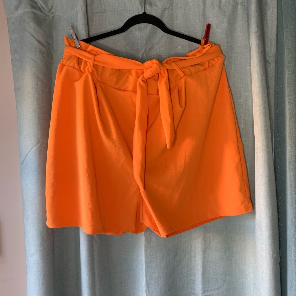 Boohoo Plus Paper Bag Waist Tailored Shorts